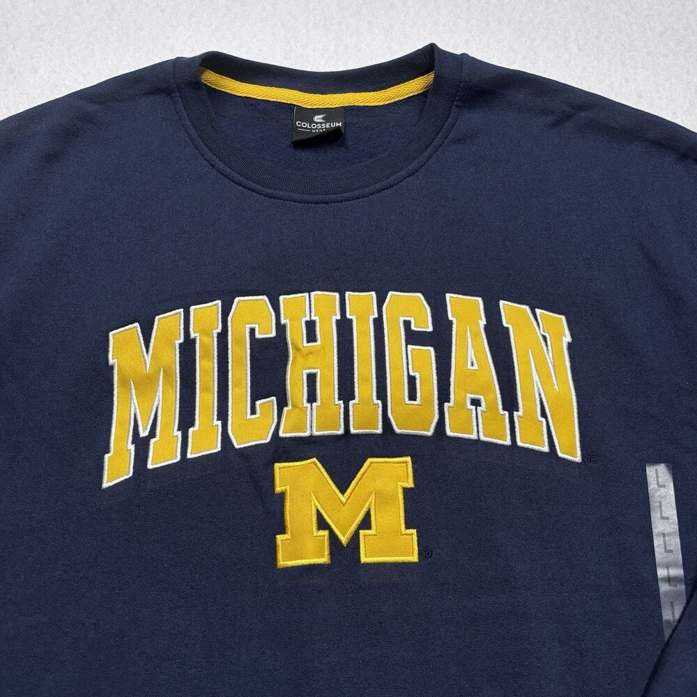 NWT Men’s Michigan Wolverines Navy Blue Crewneck Sweatshirt Size L - $60